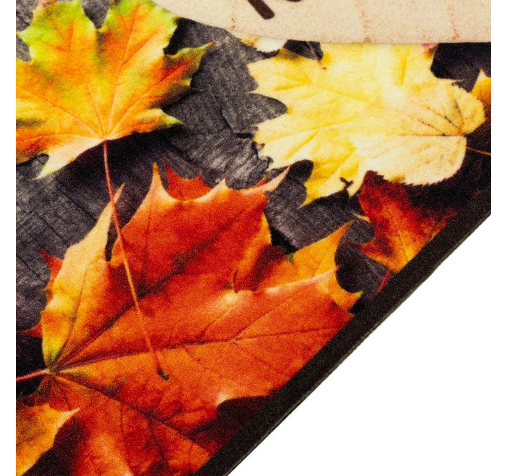 furnicato Teppich Küchenläufer Herbst Druck 150 x 45 cm Samtstoff Latex Rückseite, 45 x 150 cm, Maschinenwaschbare Teppichmatte mit rutschfester Latex-Rückseite Bild 2