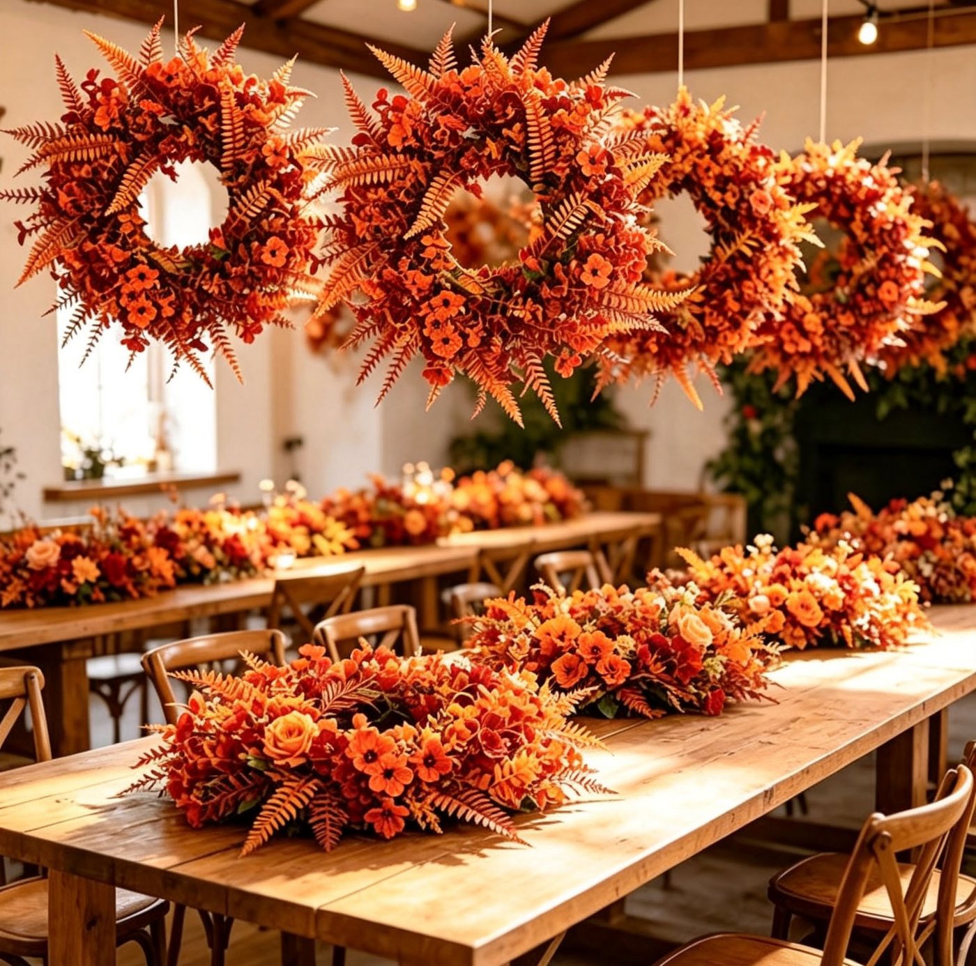 Agger Dekokranz Künstlicher Eukalyptus-Kranz, herbstlicher Kunstblumenkranz, geeignet für Halloween-, Thanksgiving- und Herbstdekorationen Bild 4