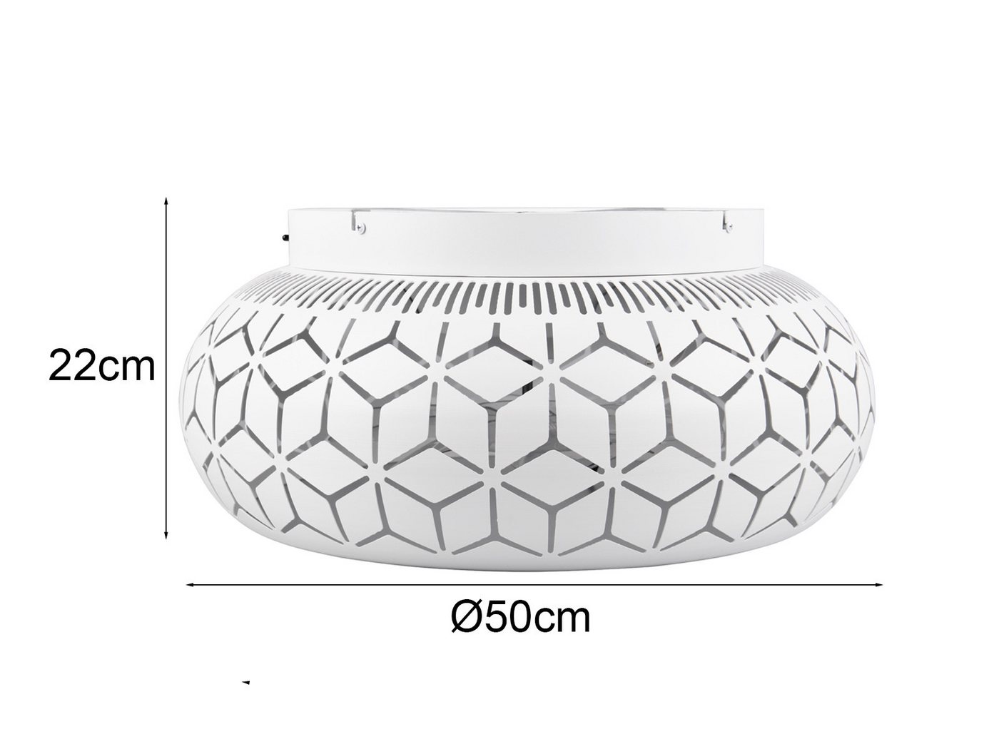 Reality Leuchten LED Deckenleuchte mit Ventilator & Fernbedienung Ø 50cm, Timerfunktion, LED wechselbar, warmweiß, Deckenventilator mit Licht, ausgefallene Deckenlampe inkl. E27 LED