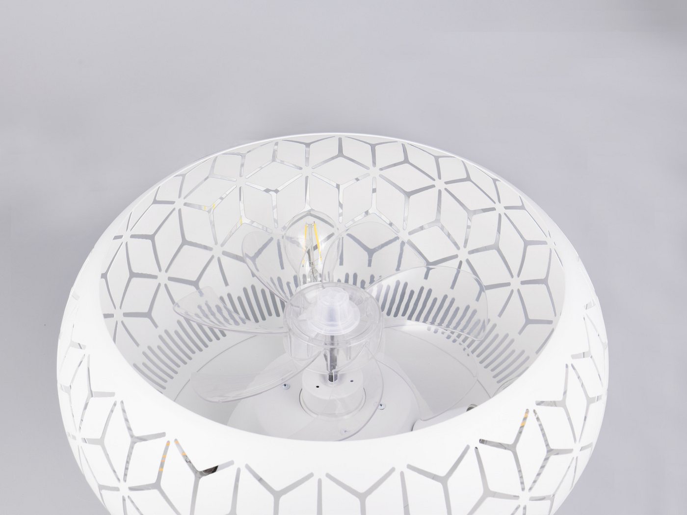 Reality Leuchten LED Deckenleuchte mit Ventilator & Fernbedienung Ø 50cm, Timerfunktion, LED wechselbar, warmweiß, Deckenventilator mit Licht, ausgefallene Deckenlampe inkl. E27 LED Bild 2