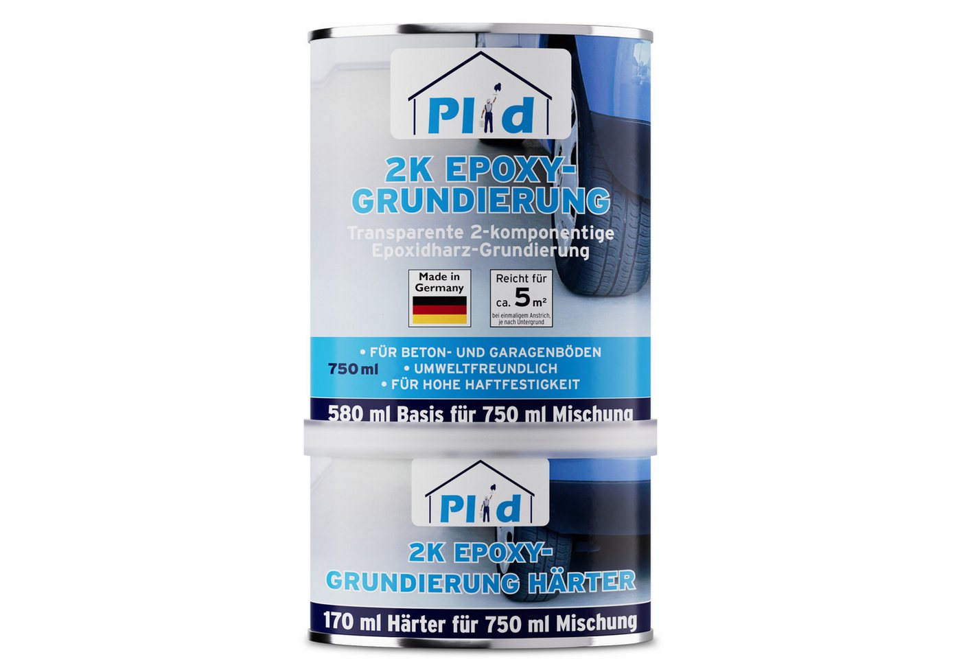 plid Haftgrund 2K Epoxy-Haftvermittler – 750 ml Grundierung für Beton & Garage, Hohe Haftfestigkeit Bild 2