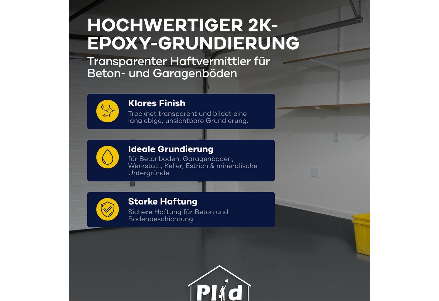plid Haftgrund 2K Epoxy-Haftvermittler – 750 ml Grundierung für Beton & Garage, Hohe Haftfestigkeit Bild 3