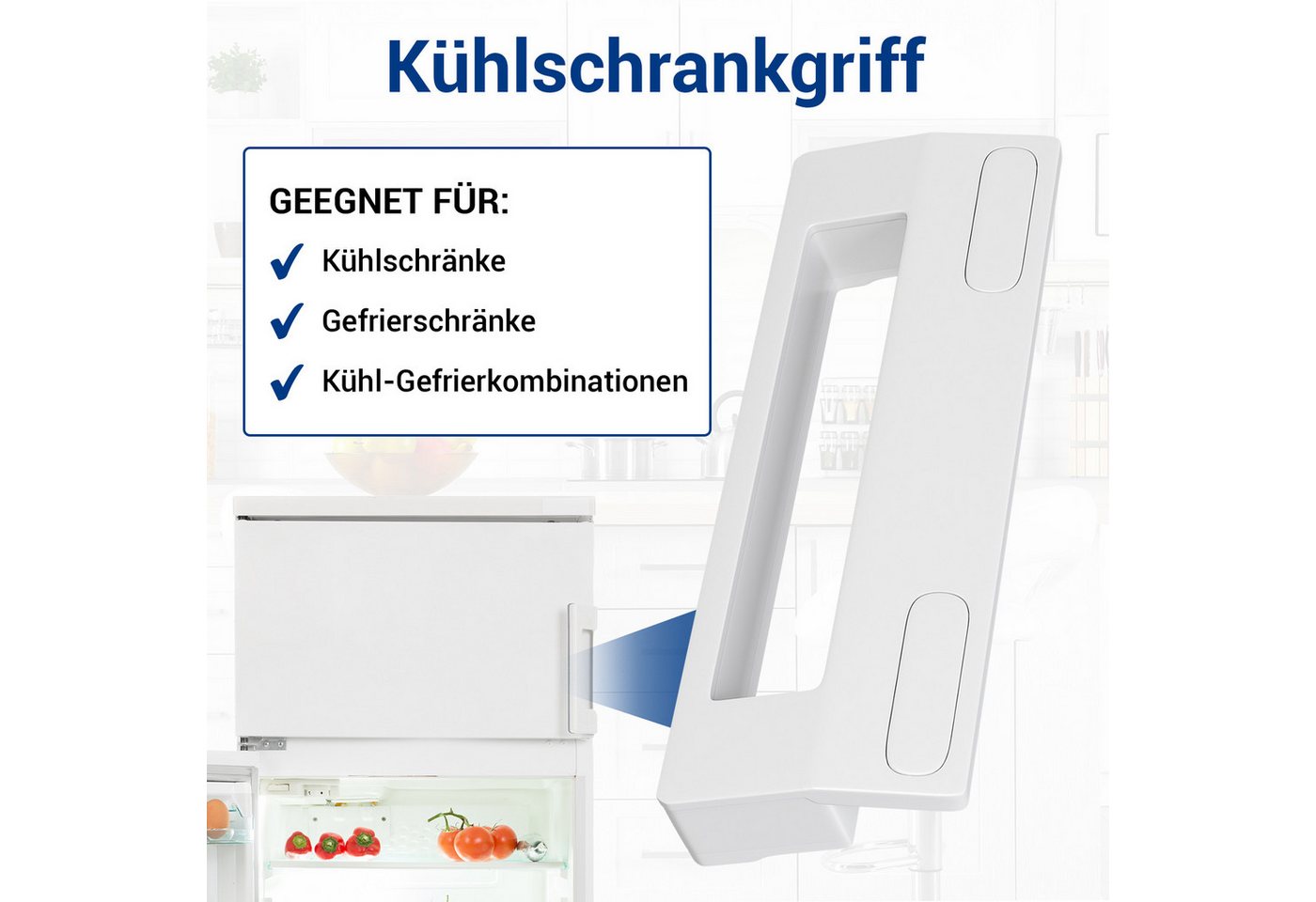 VIOKS Türgriff universal Handgriff 187 mm mit 90-172 mm Schraubenabstand, 2-tlg., für Kühlschrank Gefrierschrank Bild 3
