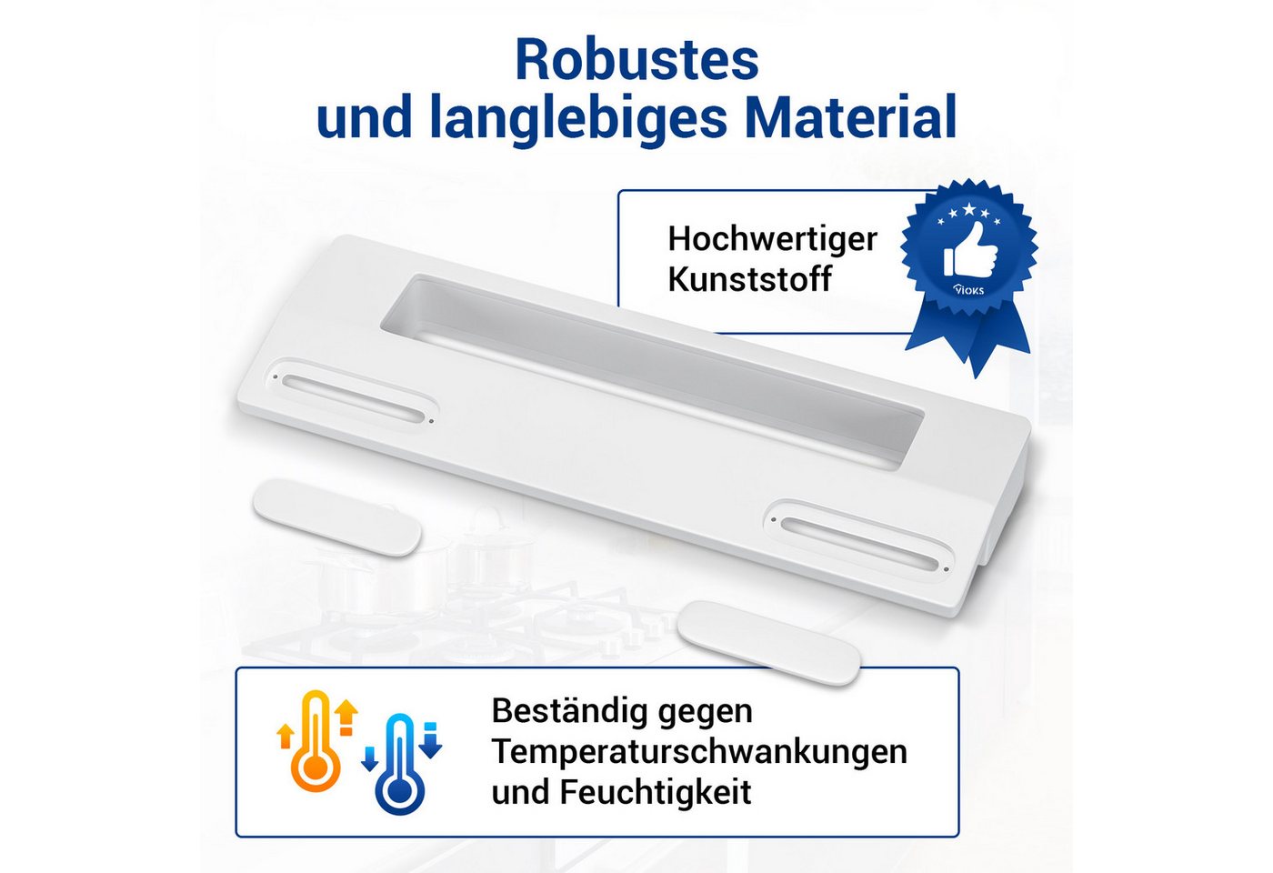 VIOKS Türgriff universal Handgriff 187 mm mit 90-172 mm Schraubenabstand, 2-tlg., für Kühlschrank Gefrierschrank Bild 5