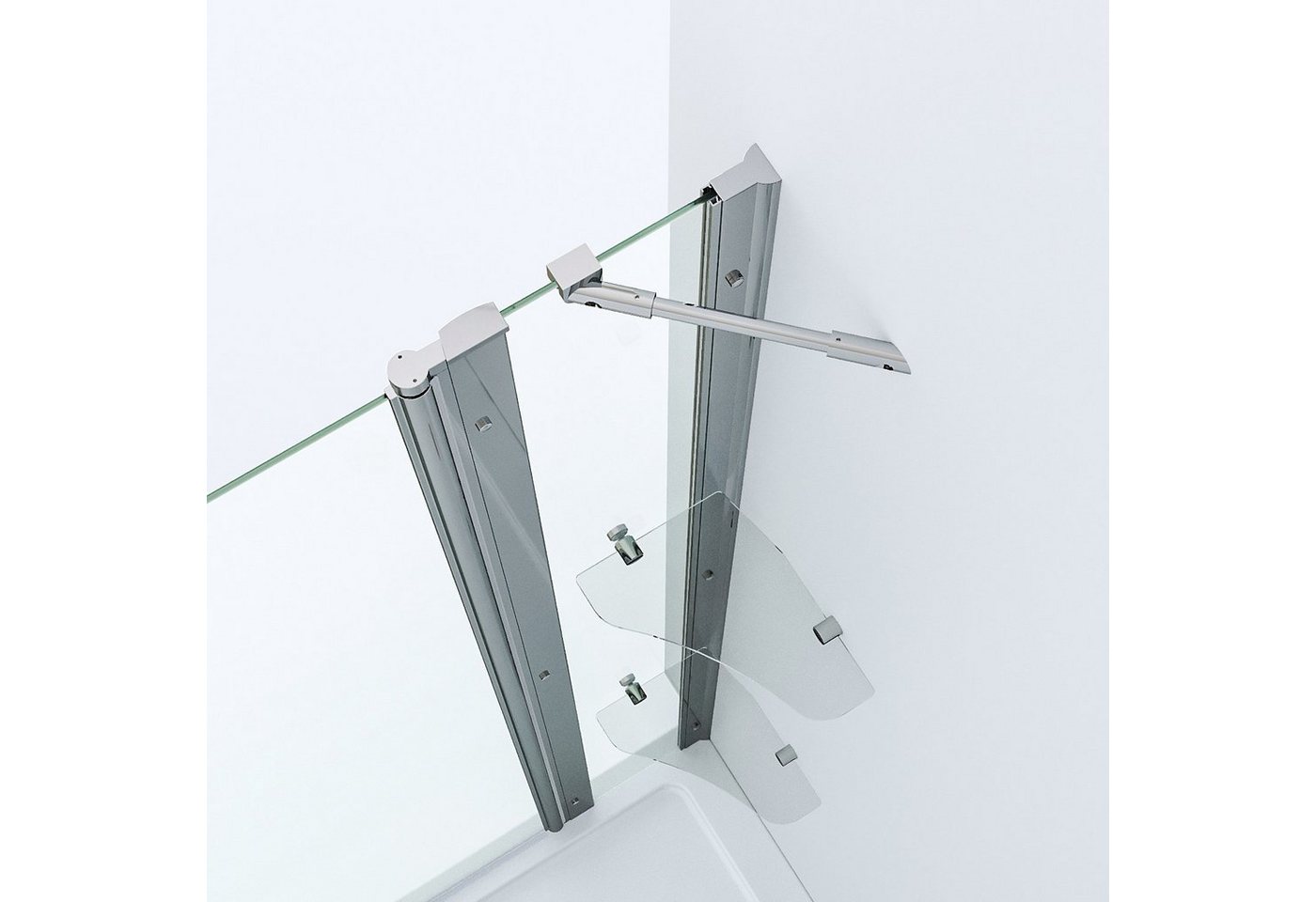 AQUABATOS Dusch-Pendeltür Nischentür Duschtür Nische Pendeltür Duschkabine Duschabtrennung Glas, 90x187 cm, 5 mm ESG Sicherheitsglas, links und rechts montierbar,Verstellbereich: bis zu 30 mm,Klarglas Bild 4