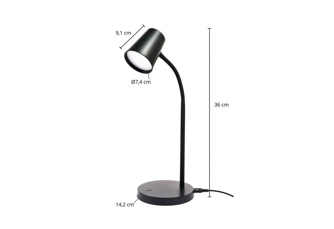 Lindby Schreibtischlampe Ailina, LED, Kunststoff Schwarz warmweiß IP20, 1 x 5 W LED, warmweiß Bild 5