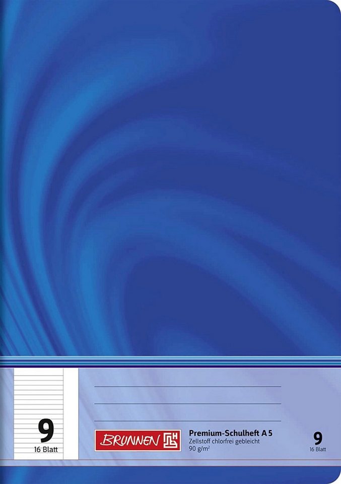 BRUNNEN Schulheft BRUNNEN Schulheft A5 Lineatur 9 liniert, 16 Blatt – Vivendi