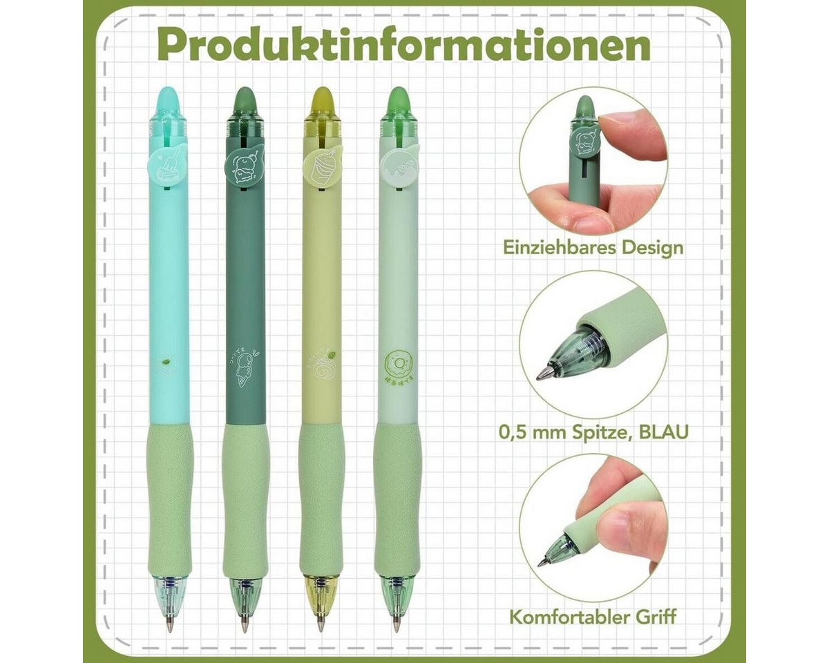 FELIXLEO Kugelschreiber Radierbarer Kugelschreiber Set 0.5mm Erasable Pen für Schule, (16-tlg) Bild 5