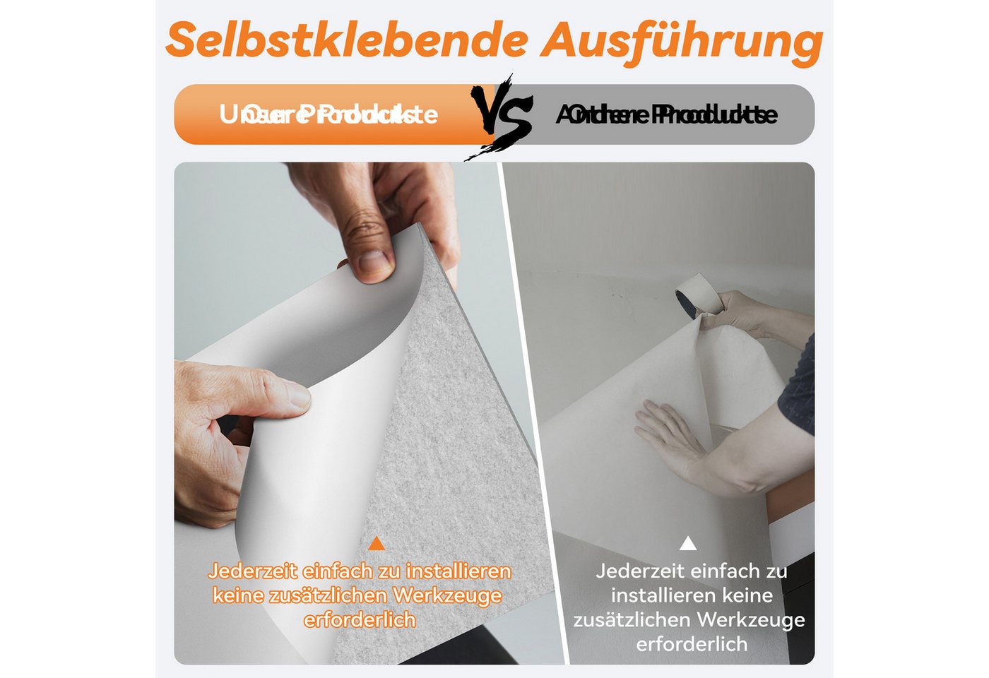FIVMEN Wandpaneel Akustikpaneele Wand Selbstklebend Schalldämmung 4er/set, (4-tlg) Schwarz/Weiß/Hellgrau 120x60cm Polyesterfaser Langer Streifen