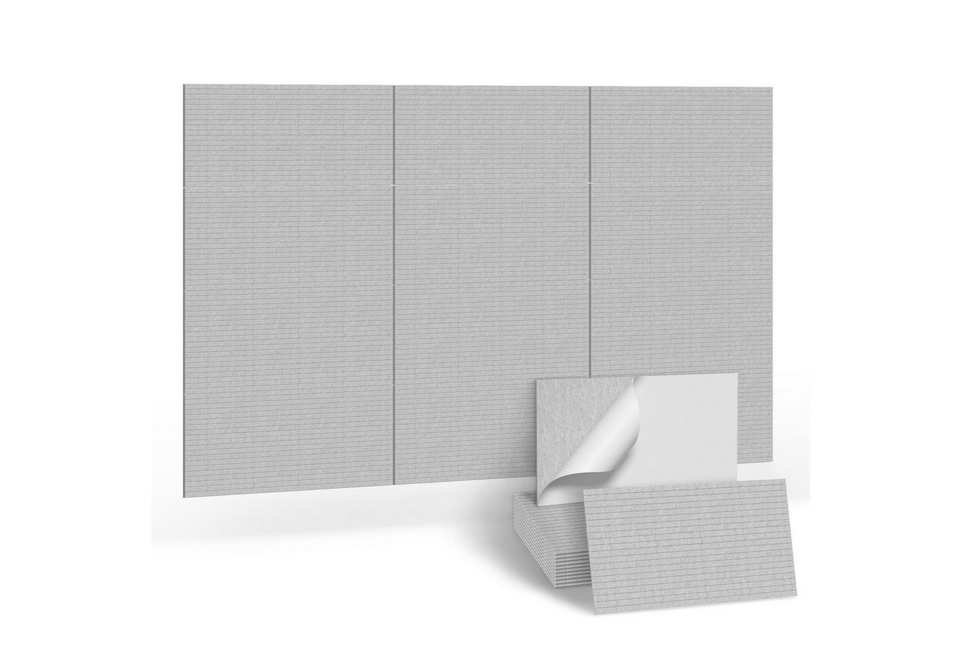 FIVMEN Wandpaneel Akustikpaneele Wand Selbstklebend Schalldämmung 4er/set, (4-tlg) Schwarz/Weiß/Hellgrau 120x60cm Polyesterfaser Langer Streifen Bild 4