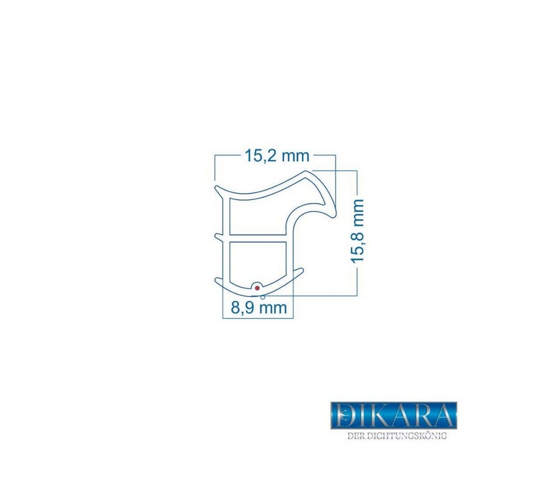 Dikara Profildichtungsband Stahlzargendichtung Höhe 15,8mm Breite 15,2mm Falz Türdichtung, Antidehnungsfaden, Dichtung, TPE, thermoplatisches Elastomer Bild 2