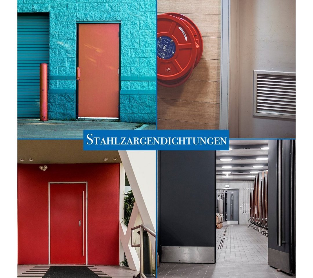Dikara Profildichtungsband Stahlzargendichtung Höhe 15,8mm Breite 15,2mm Falz Türdichtung, Antidehnungsfaden, Dichtung, TPE, thermoplatisches Elastomer Bild 5