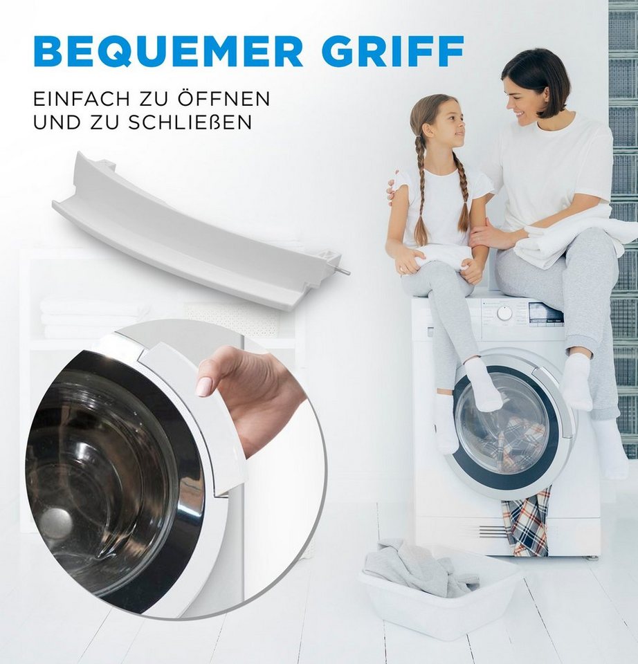 VIOKS Türgriff Griff Ersatz für Bosch 00751782 mit Achsen, für Waschmaschine Bild 4