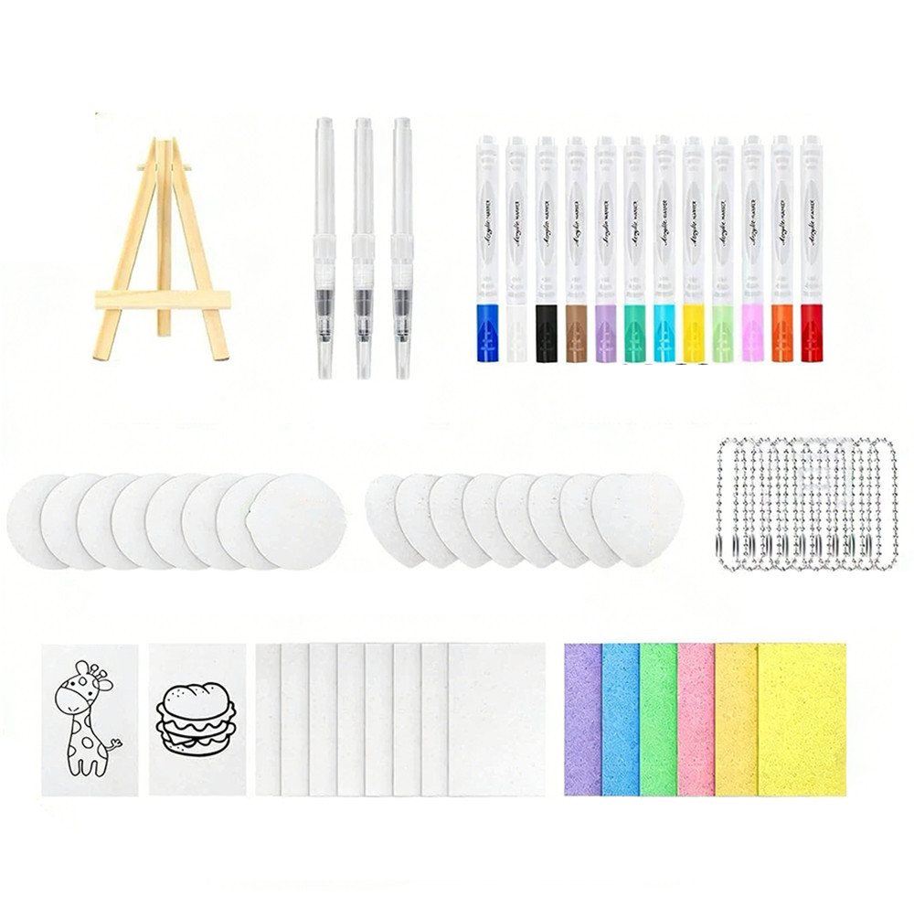 CLTYQ Kreativset Schaum Textur Malset für Kinder, 3d Schaumstoff Malset,Geschenk, (58-tlg), DIY Kunstzubehör, magisches Puffy Paint für Schaumtextur Malerei Bild 3