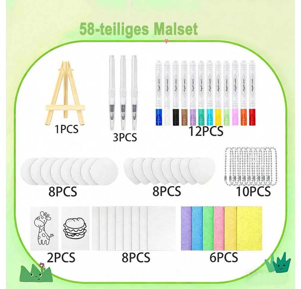 CLTYQ Kreativset Schaum Textur Malset für Kinder, 3d Schaumstoff Malset,Geschenk, (58-tlg), DIY Kunstzubehör, magisches Puffy Paint für Schaumtextur Malerei Bild 5