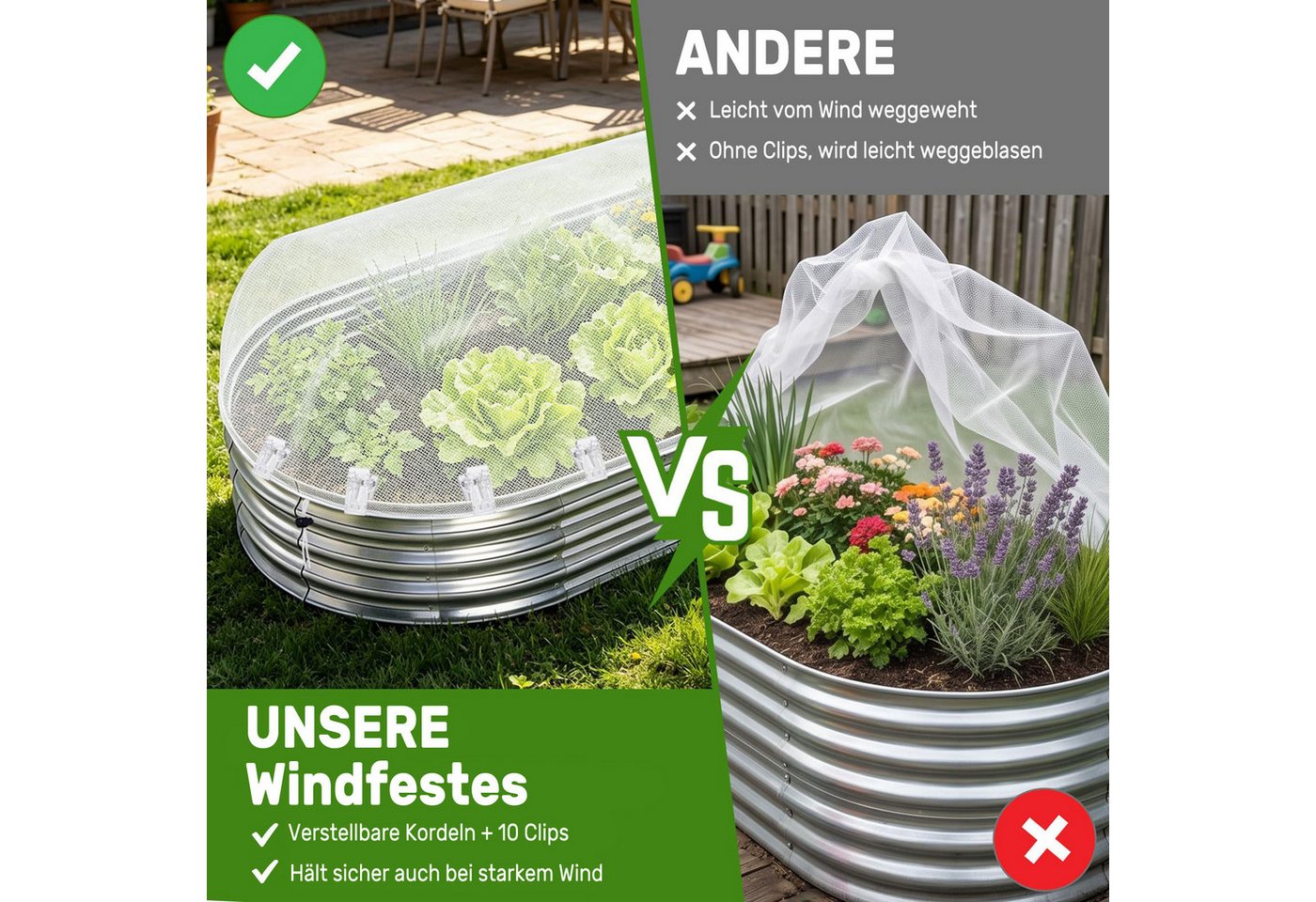 Diwzbyn Schutznetz Garten-Insektenschutznetz, Pflanzbeet-Insektenschutznetz, BxL: 45x150 m, Abdecknetz für Pflanzbeete zum Schutz von Gemüse, Obst und Blumen Bild 5