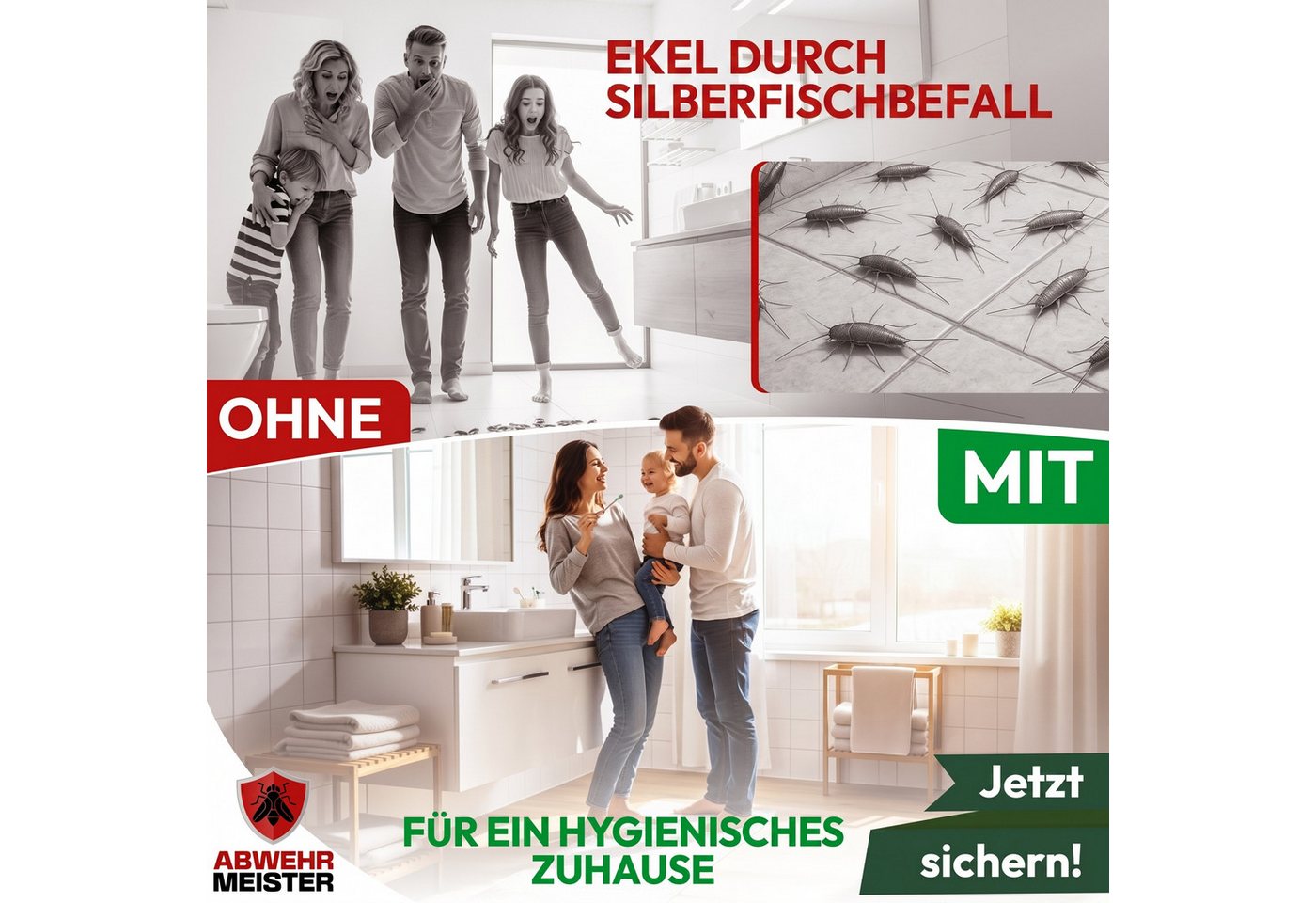 ABWEHR MEISTER Insektenspray ORGINAL ByeBye Silberfisch- Spray [500 ml], 1-St., Präzise Anwendung, dank integrierter Sprühlanze Bild 3