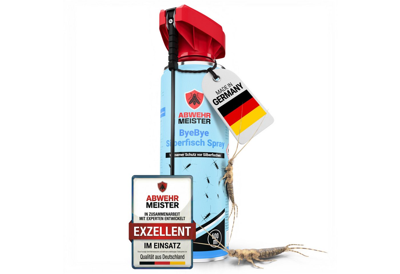 ABWEHR MEISTER Insektenspray ORGINAL ByeBye Silberfisch- Spray [500 ml], 1-St., Präzise Anwendung, dank integrierter Sprühlanze Bild 4
