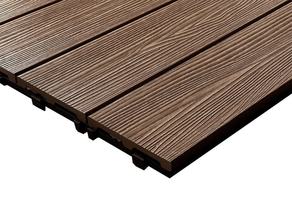 Outgarden Terrassenplatte WPC-Fliese Holzoptik Braun, WPC 40x40, Braun Bild 2