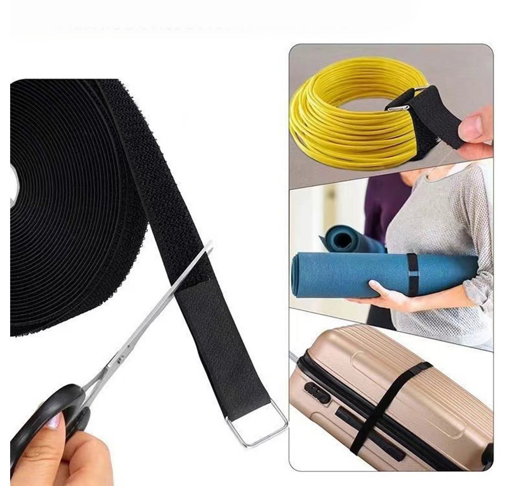 Coonoor Klettband Klettband mit Schnalle Klettverschluss Verstellbar Kabelbinder, (Zuschneidbar und Wiederverwendbar), für Kabel Seile Schläuche,Koffergurt,Yogamatte Bild 5