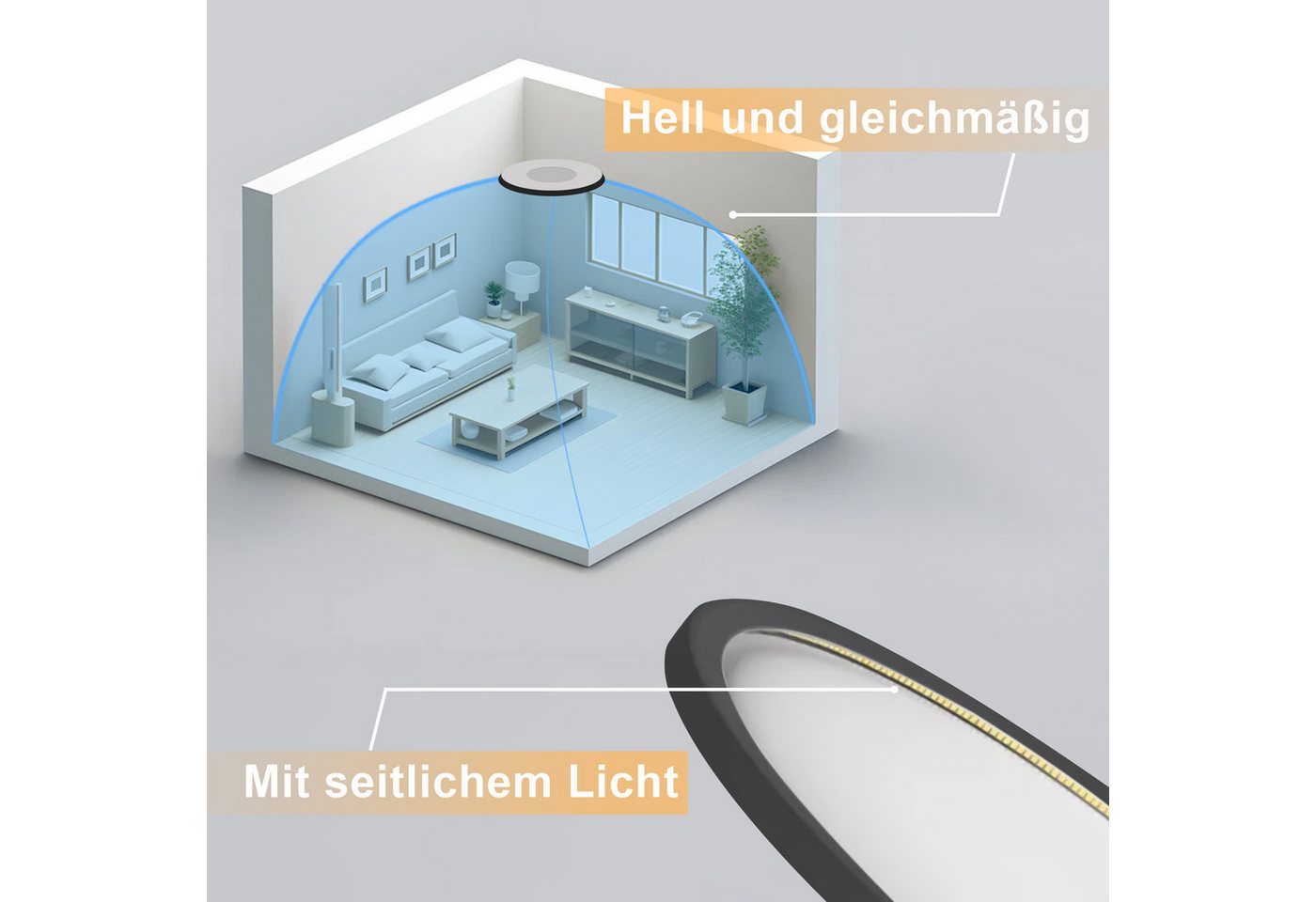 Nettlife LED Deckenleuchte Flach 30CM 24W Rund Weiß Deckenbeleuchtung Küche, Dimmbar, LED fest integriert, Farbwechsler, Küchenlampe für Flur Küche Schalfzimmer Klassenzimmer Bild 2