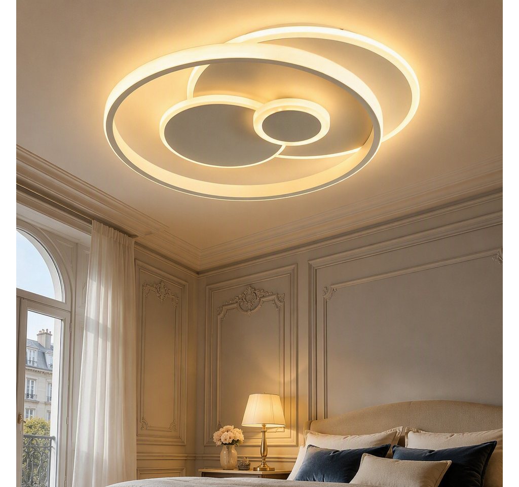 BlingBin LED Deckenleuchte Dimmbar 4680 lm Deckenlampe ultraflach 7 cm, Acryl Deckenleuchte, LED fest integriert, Kaltweiß, Neutralweiß, Warmweiß, 42x36.5x7cm für Wohnzimmer Schlafzimmer Büro Küche Esszimmer und Flur Bild 3