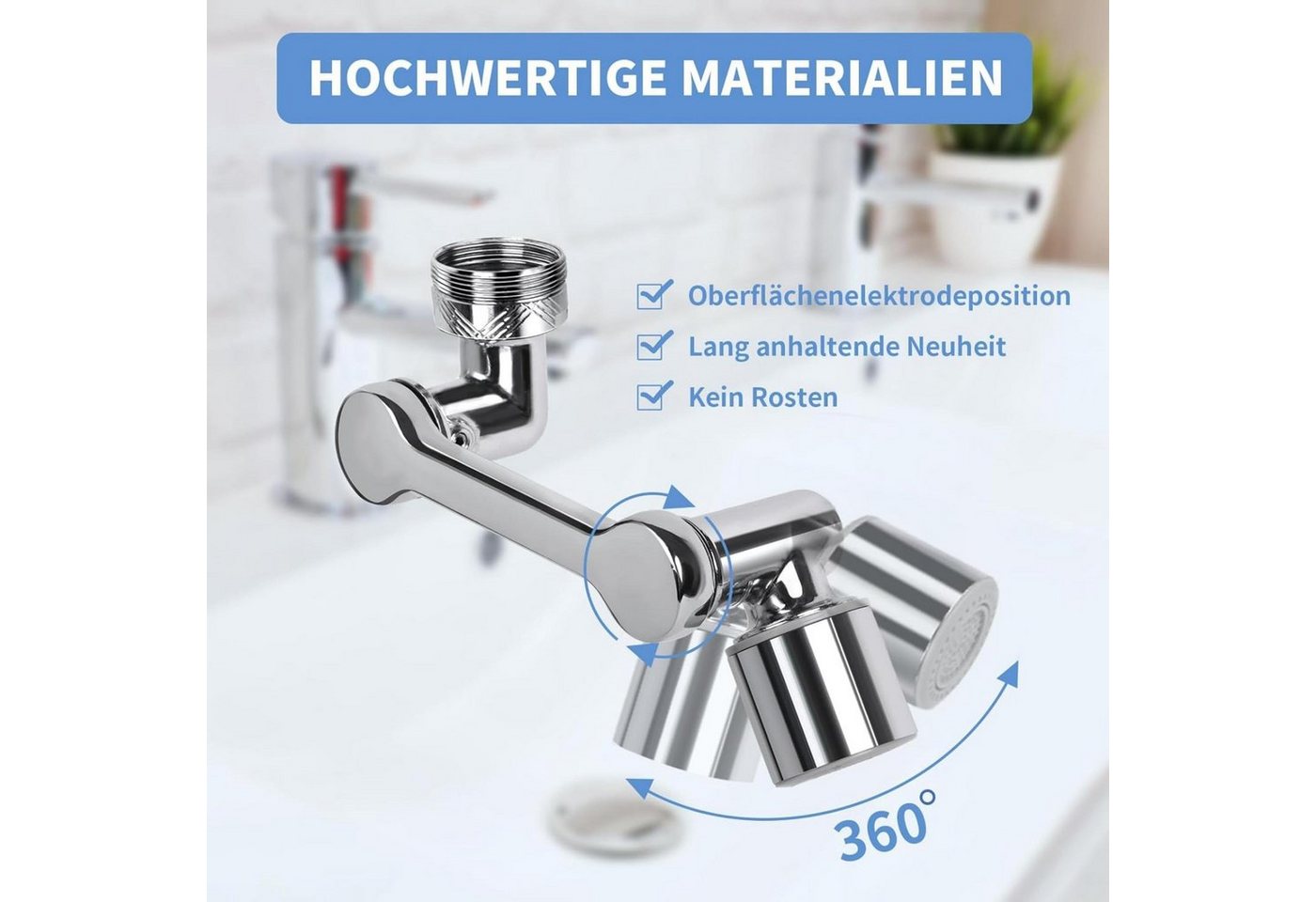 Coonoor Waschtischarmatur Schwenkhahn Wasserhahn Extender Waschbecken Wasserhahn Zubehör Bild 5