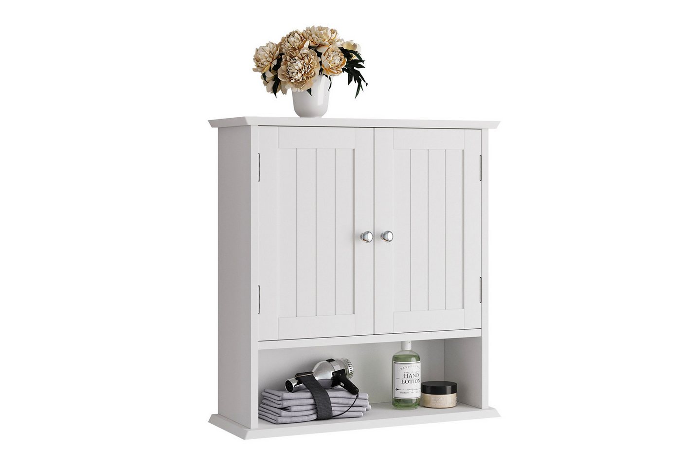 Yorbay Hängeschrank Badezimmerschrank Medizinschrank mit verstellbarem Regal (54,6×19,8×59,9 cm) Wandschrank mit Doppeltüren Bild 5