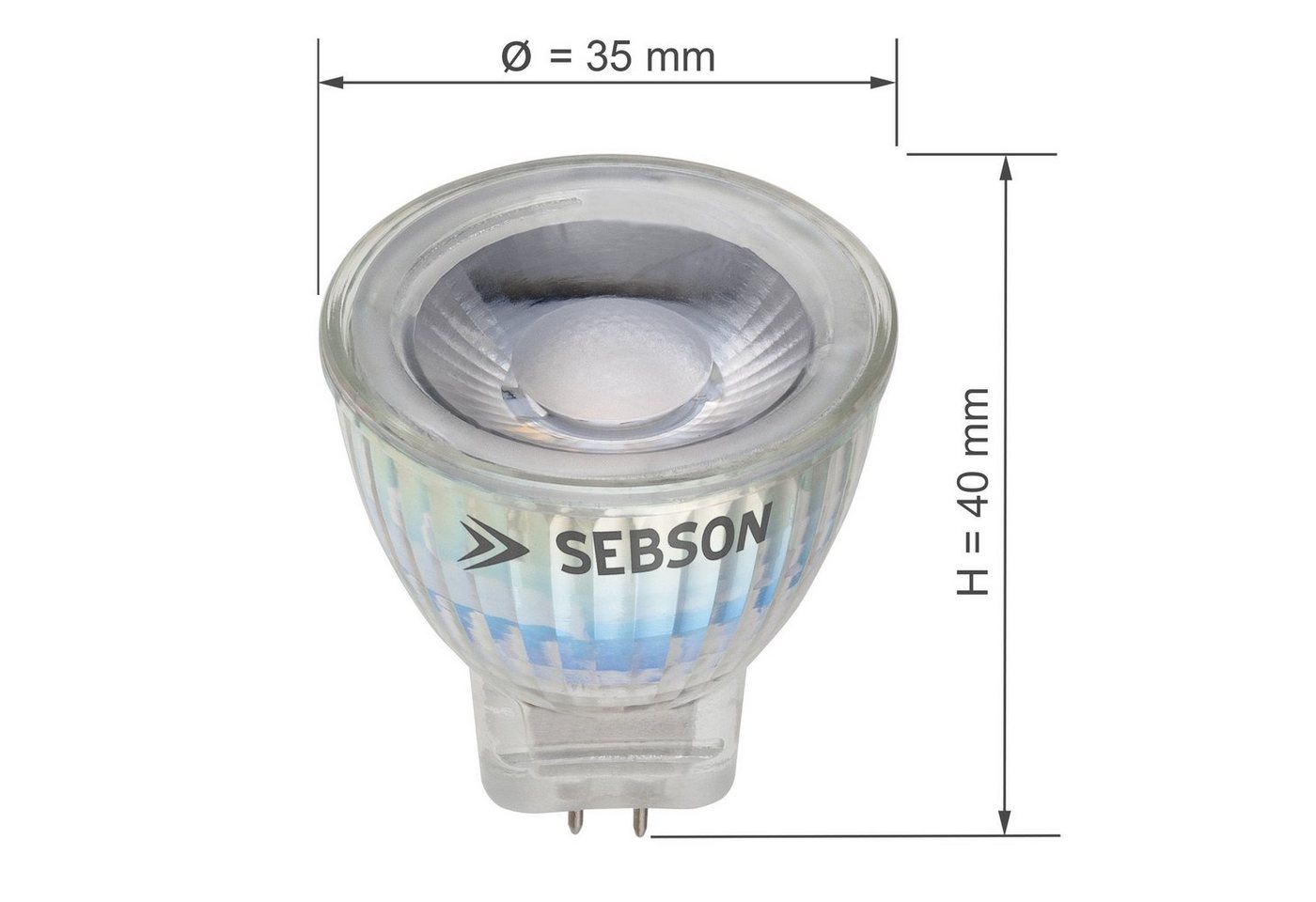 SEBSON LED-Leuchtmittel LED Lampe GU4/ MR11 warmweiß 3W Spotlight 12V ø35x40mm - 4er Pack, MR11, 4 St., Warmweiß, LED Strahler MR11 GU4, 15.000h Lebensdauer, warmweiß 3000K, Spot 36° Bild 5
