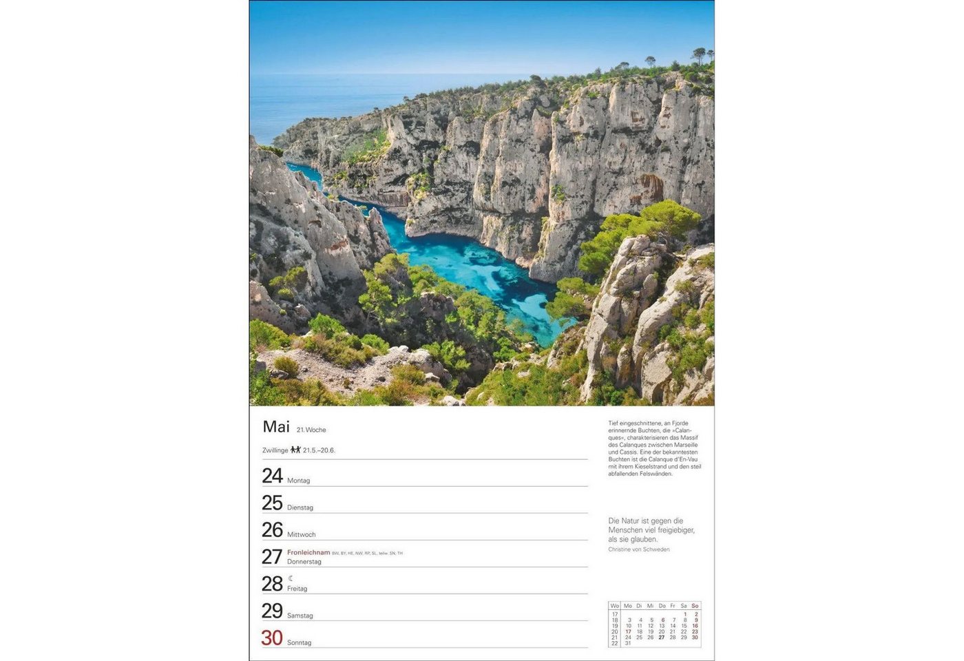 Harenberg Kalender Verlag Wandkalender Mittelmeer Wochenplaner 2027 - Eine Reise in 53 Bildern Bild 3