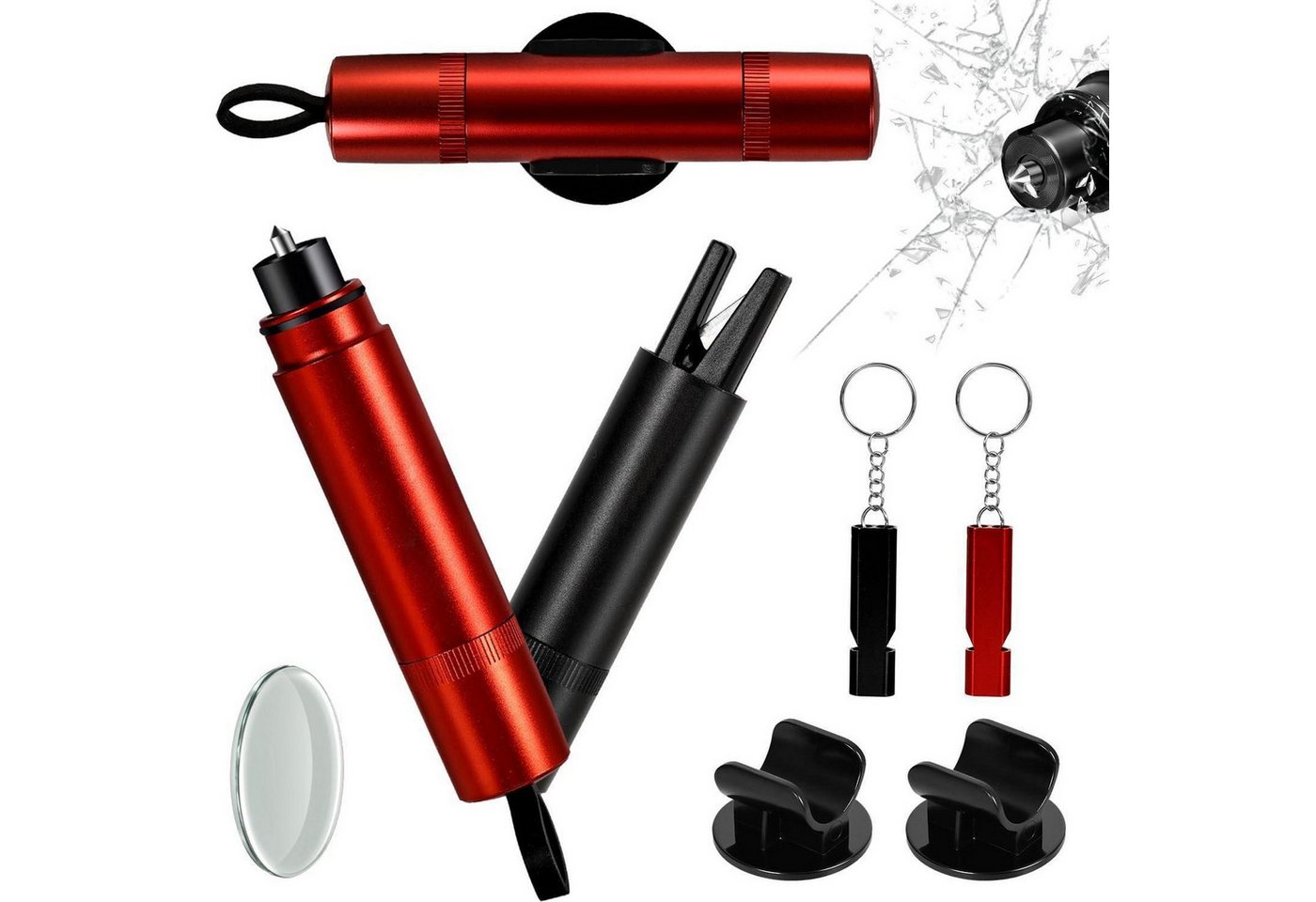 LuxusKollektion Multitool Notfallhammer 2er Set Gurtschneider Glasbrecher Testglas Bild 4