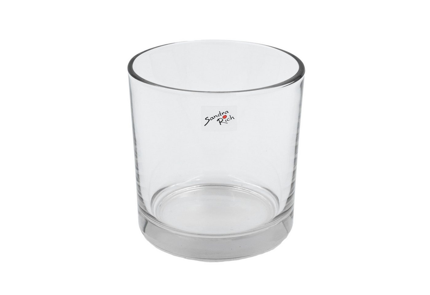 Sandra Rich Übertopf Glastopf L 14 x 14cm – großes Windlicht, Kerzenglas, Pflanztopf Glas