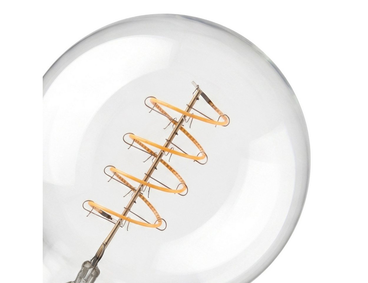 hofstein LED-Leuchtmittel 4er Set Glühbirne Warmweiß dimmbar 6 Watt, E27, 2700 Kelvin, 450 Lumen, Globe Vintage, Filament Spirale, Klar Bild 4