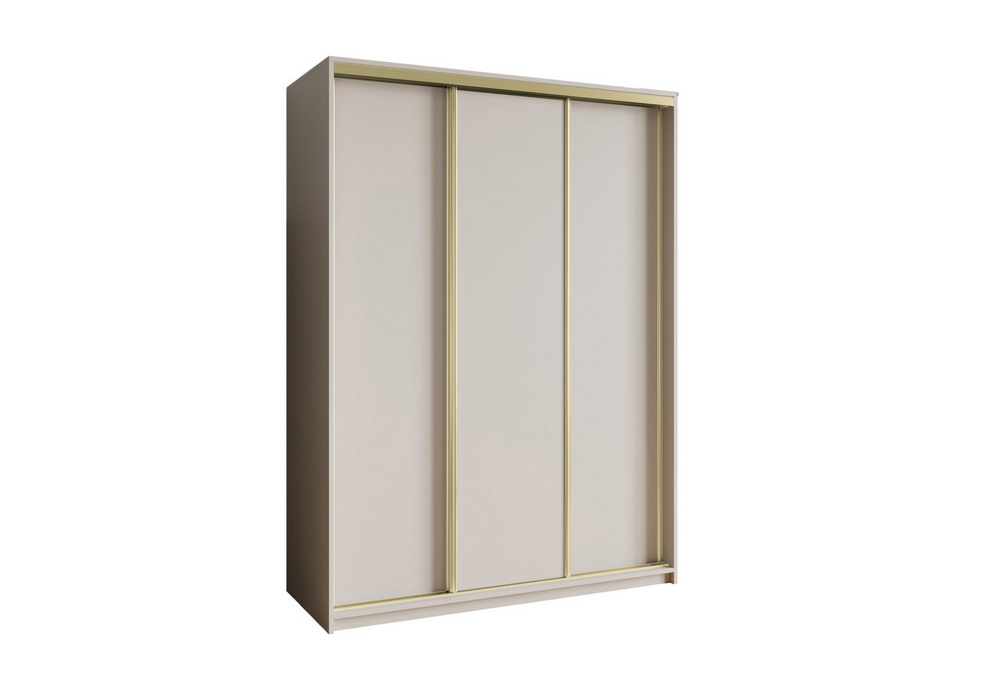 Masseno Schwebetürenschrank NISSE 150 cm Kleiderschrank 3 Türen und 4 Schubladen Kaschmir Bild 4