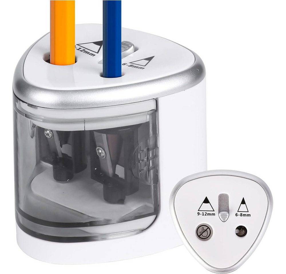 AFKSMILE Anspitzer Elektrischer Bleistiftspitzer, Doppelloch-Batteriespitzer, Anspitzer, Für 6-12mm No.2/Buntstifte, für Schule/Klassenzimmer/Büro/Haus Bild 4