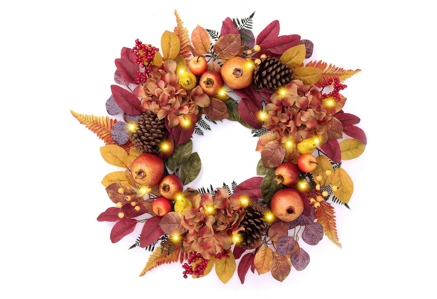 Agger Dekokranz Herbst-Beerenkranz, Herbstlicher Türkranz, geeignet für Haustüren, Veranden und Thanksgiving-Erntedekoration Bild 2