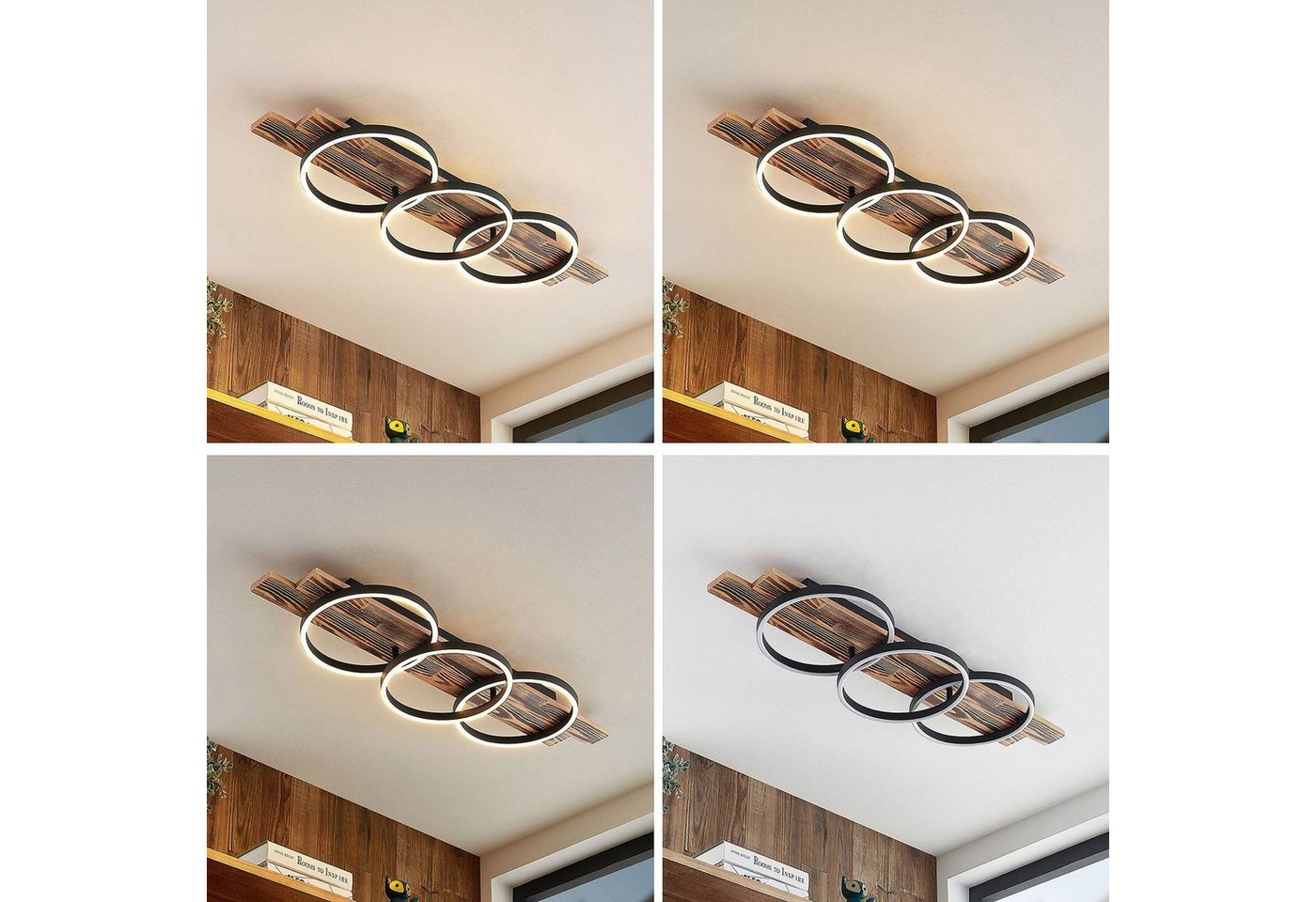 Lindby Deckenleuchten Sentoa, Enthalten, LED 32,4 W gesamt, warmweiß Bild 2