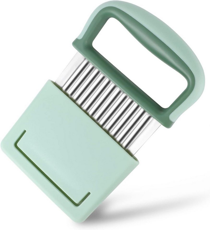 Coonoor Pommesschneider Kartoffel Wellenmesser, Edelstahl Wellenschnitt Gemüse, (Wellenschneider mit Griff&Schützendem Kartoffelschneider Werkzeug), für Obst Salat Butter Bild 3
