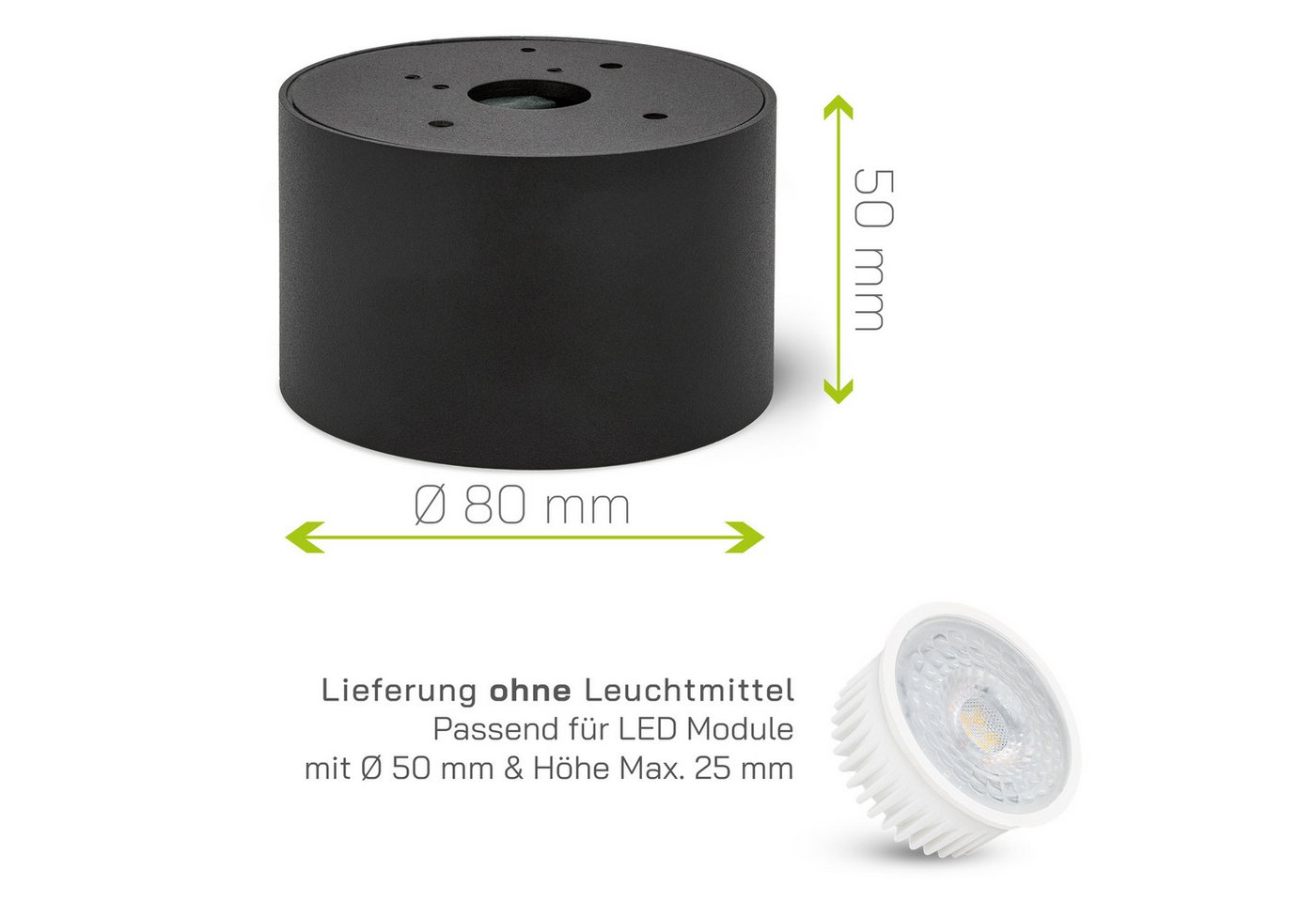 linovum LED Aufbaustrahler 4x Aufbaustrahler SMOL Schwarz Aufbauspot Deckenlampe Deckenstrahler Bild 2
