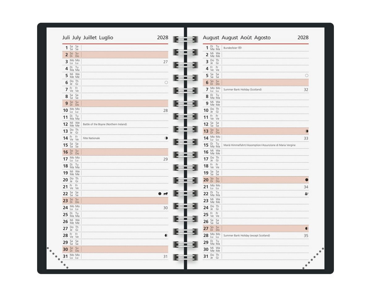 rido ide Taschenkalender Taschenkalender Modell int. 8,7x15,3cm 1 Woche/2 Seiten Grafik-Einband Bild 3