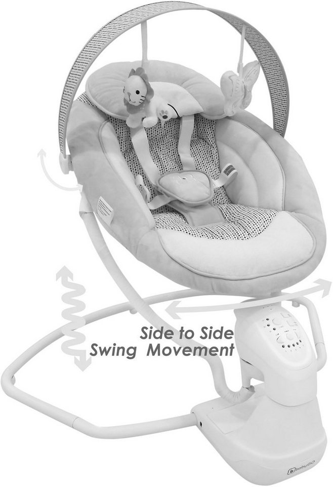 BabyGo Babywippe Cuddly, grey, elektrisch, mit Sound Bild 2