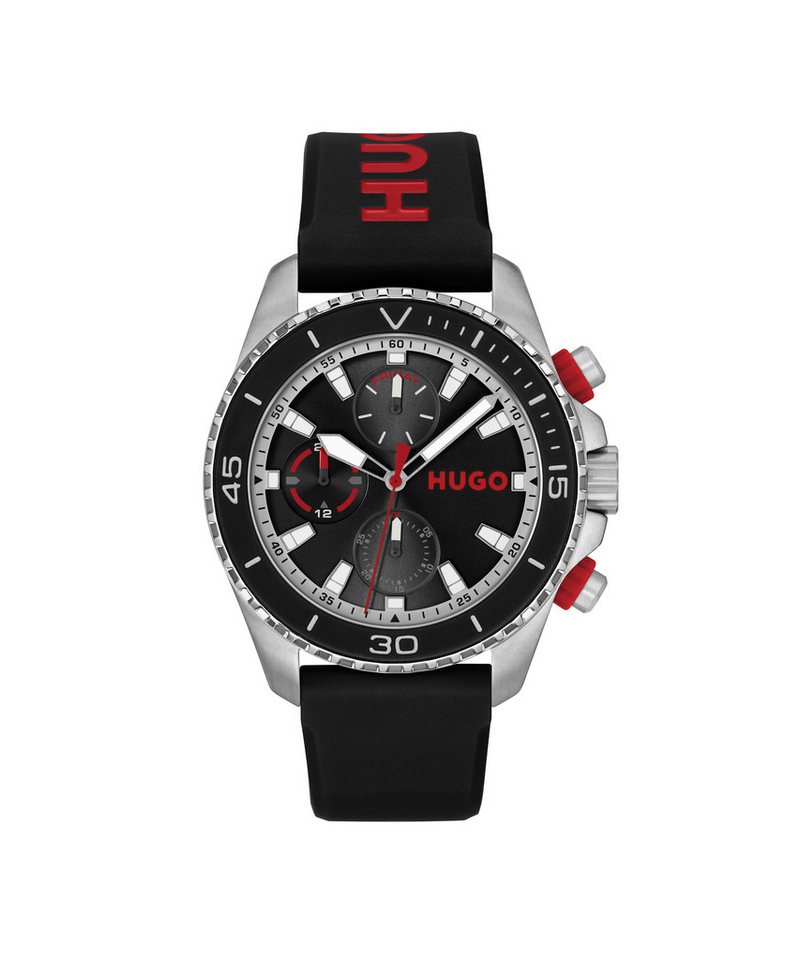 HUGO Multifunktionsuhr #DIVE 1530427, Quarzuhr, Armbanduhr, Herrenuhr, Silikonarmband, analog Bild 4