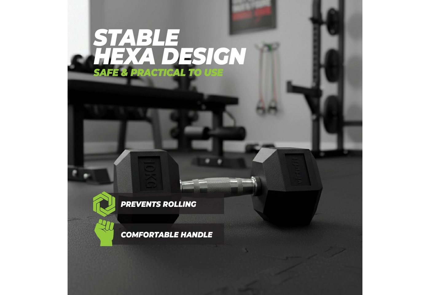 VirtuFit Kompakthantel VirtuFit Hexa Kurzhantel Pro Set 2 x 4 kg Bild 2