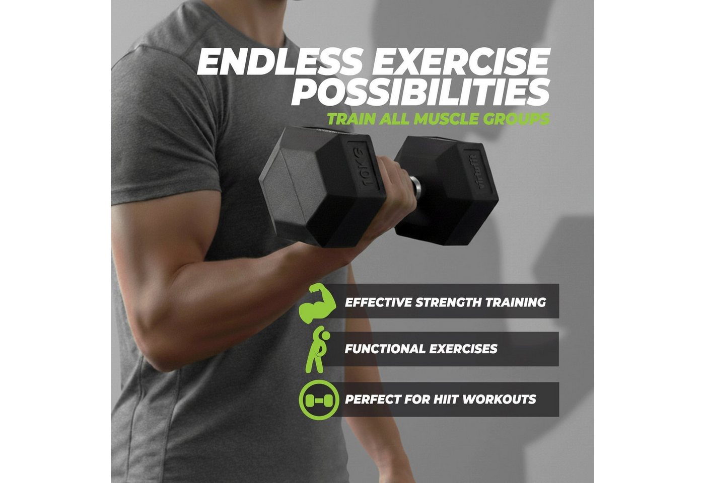 VirtuFit Kompakthantel VirtuFit Hexa Kurzhantel Pro Set 2 x 4 kg Bild 4