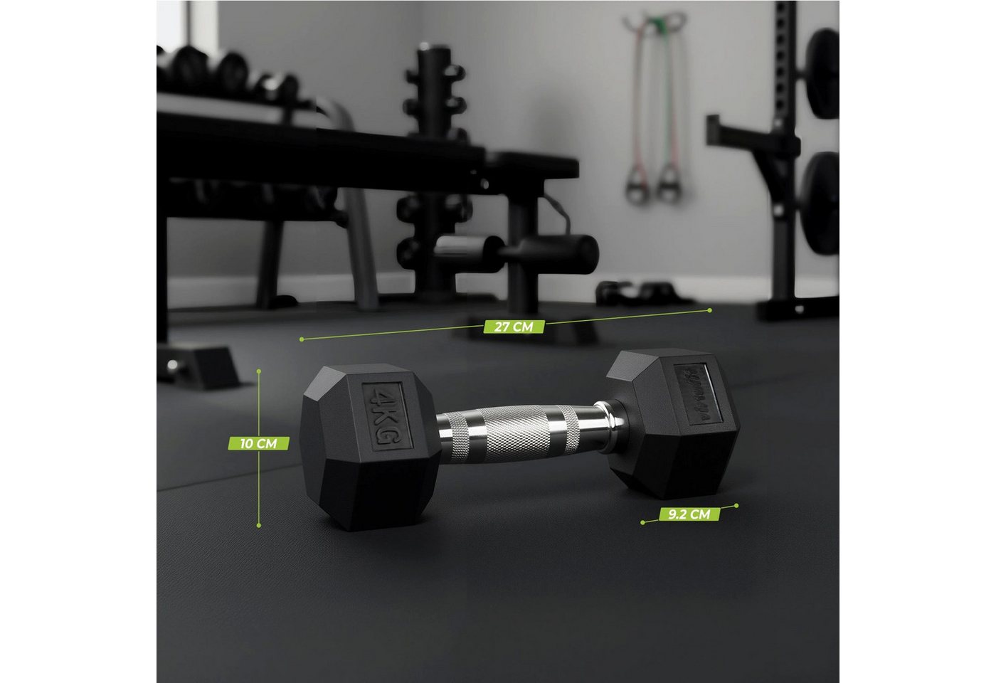 VirtuFit Kompakthantel VirtuFit Hexa Kurzhantel Pro Set 2 x 4 kg Bild 5