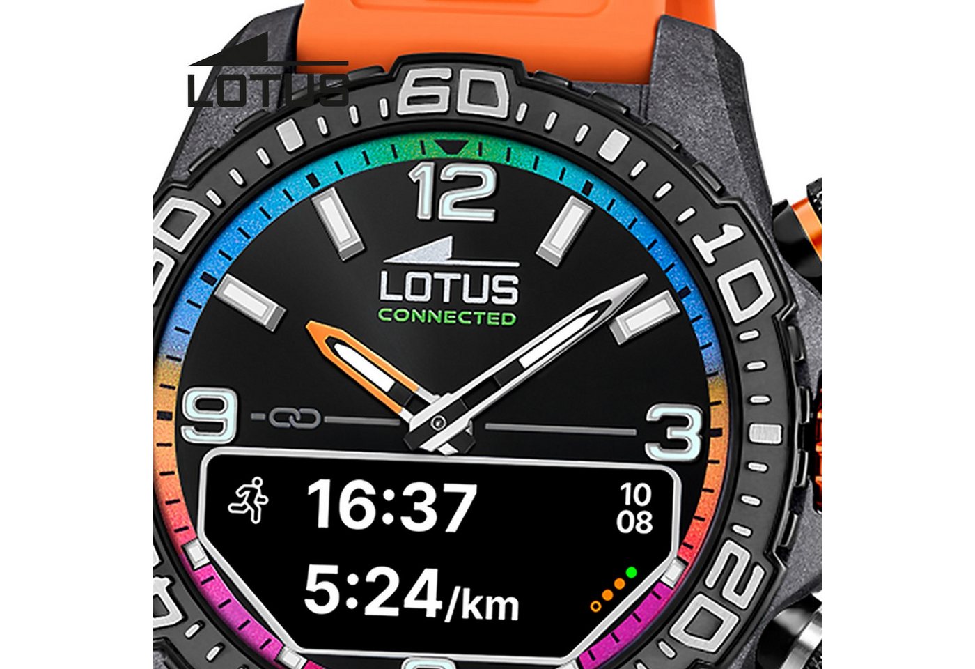 Lotus Multifunktionsuhr Lotus Herrenuhr Kunststoff orange Lotus, (Multifunktionsuhr), Herren Armbanduhr rund, groß (ca. 45mm), Kohlefaser, Sport, Fashion Bild 2