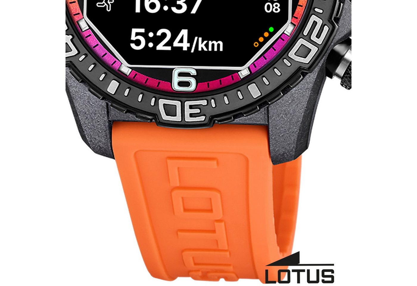 Lotus Multifunktionsuhr Lotus Herrenuhr Kunststoff orange Lotus, (Multifunktionsuhr), Herren Armbanduhr rund, groß (ca. 45mm), Kohlefaser, Sport, Fashion Bild 3