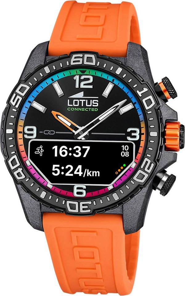 Lotus Multifunktionsuhr Lotus Herrenuhr Kunststoff orange Lotus, (Multifunktionsuhr), Herren Armbanduhr rund, groß (ca. 45mm), Kohlefaser, Sport, Fashion Bild 4