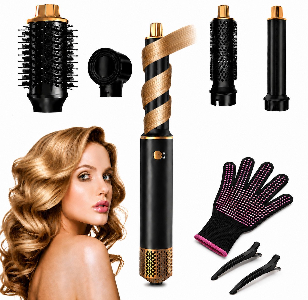 Forrlite Multihaarstyler Warmluftbürste 5 in 1 Hairstyler, Ionen Föhn für Styling & Volumen, Multifunktionaler Airstyler, Lockenstab für Locken & Glätten Bild 4
