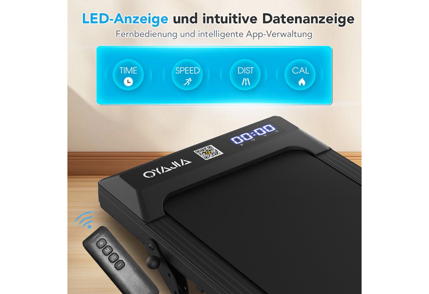 kehot Laufband Walking Pad mit 7 % Steigung und 2,5 PS bürstenlosem Motor (1–6 km/h mit 100 × 39 cm Lauffläche für aktives Walking zuhause, 5-lagige Dämpfung und leiser Betrieb unter 45 dB bis 120 kg), Klappbarer Handlauf, Fernbedienung und App für flexibles Training Bild 3